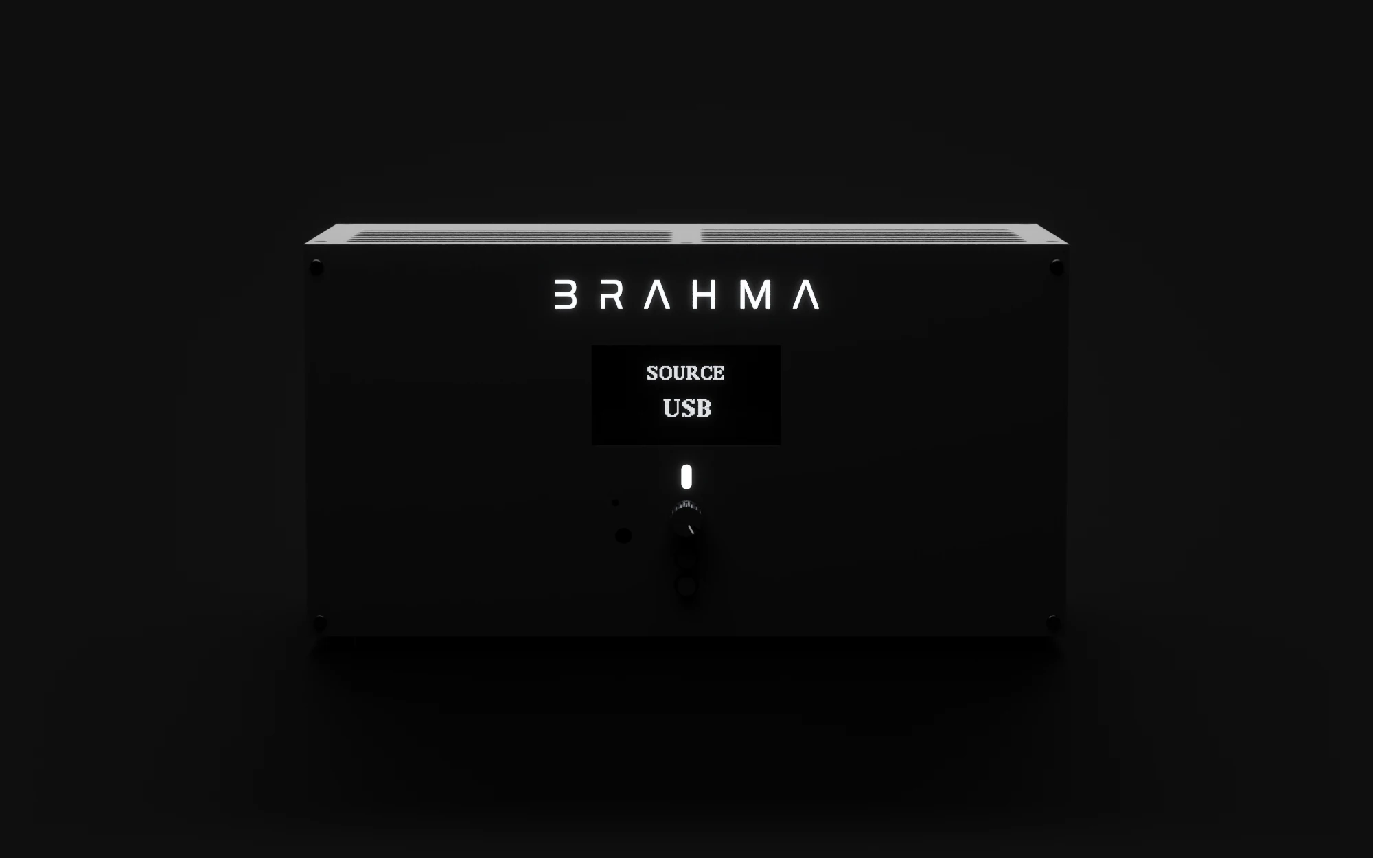 Brahma from the front, the display reading SOURCE USB